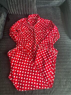 Victoria's Secret Red and White Polka Dot Pajama Top